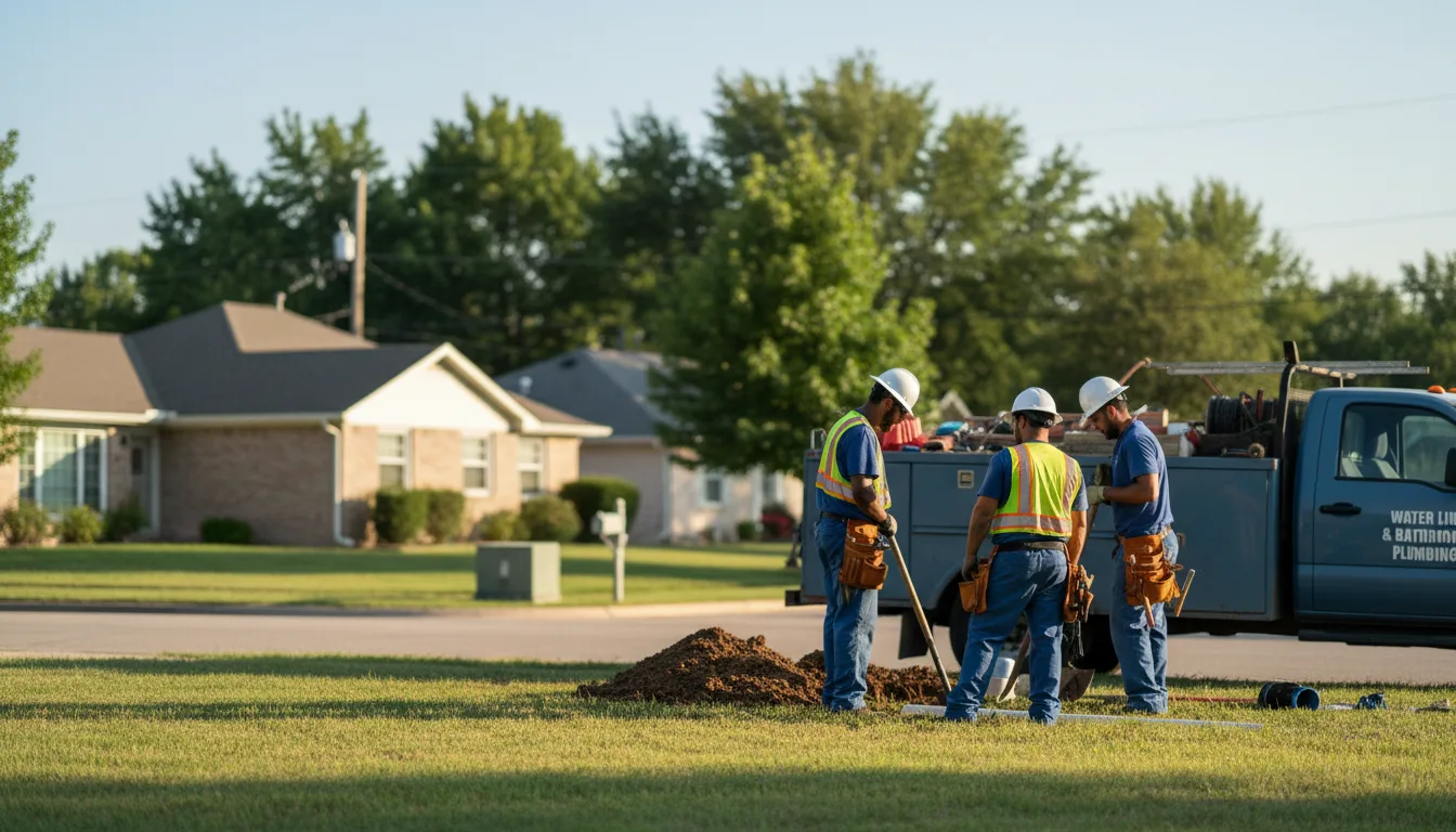 Residential water line and bathroom plumbing service in Dallas Center, IA